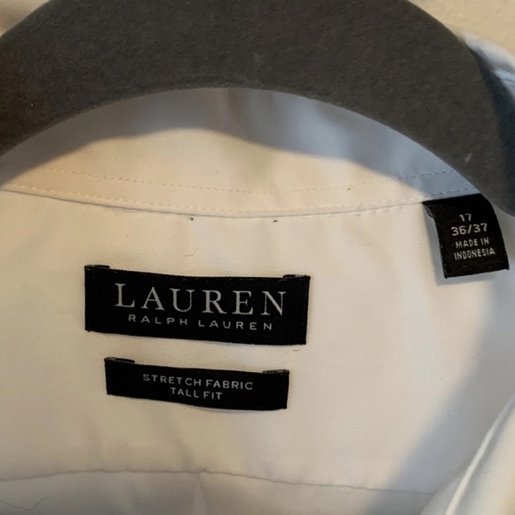 Lauren Ralph Lauren Dress Shirt Mens White Button Up Black Label 17 36/37 - Picture 4 of 8